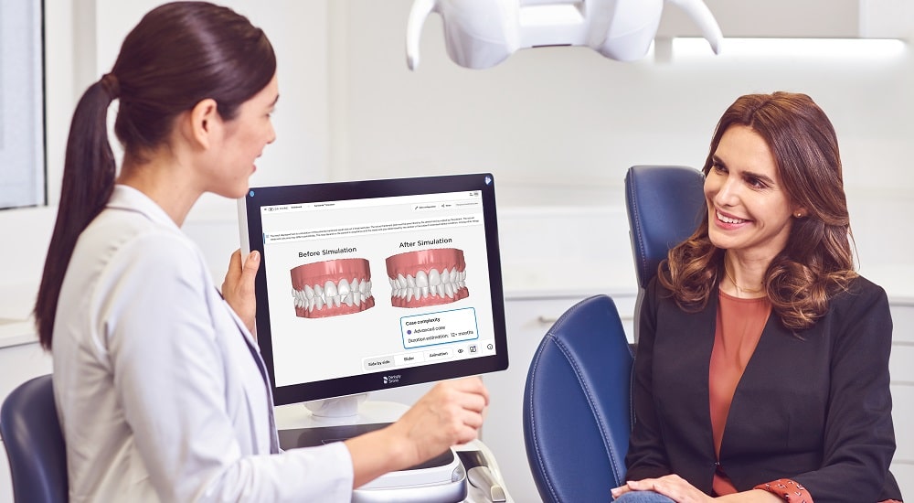 Le Simulateur SureSmile™ accessible depuis DS Core™ améliore l’acceptation du traitement grâce à la visualisation numérique.